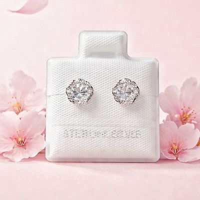 Broquel Rehilete Blanco 6MM Plata 925