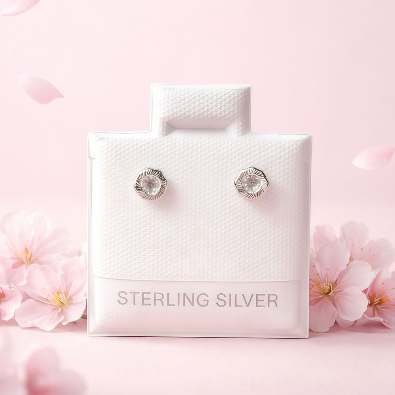 Broquel Rehilete Blanco 4mm Plata 925