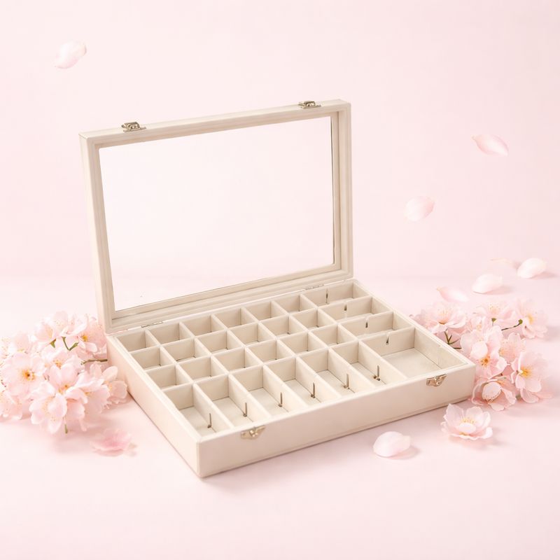 Estuche con 48 compartimentos, color Beige 