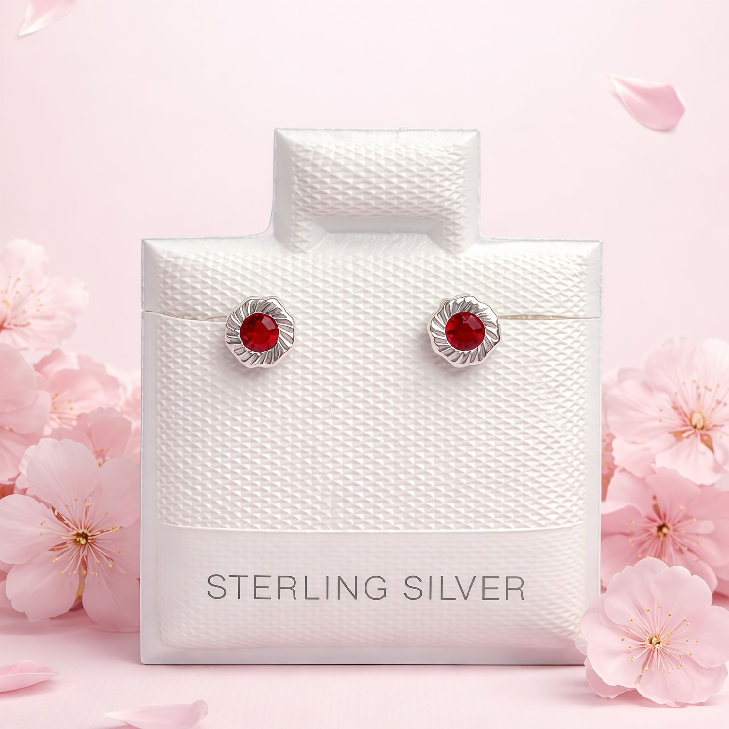 Broquel Rehilete Roja 4MM Plata 925