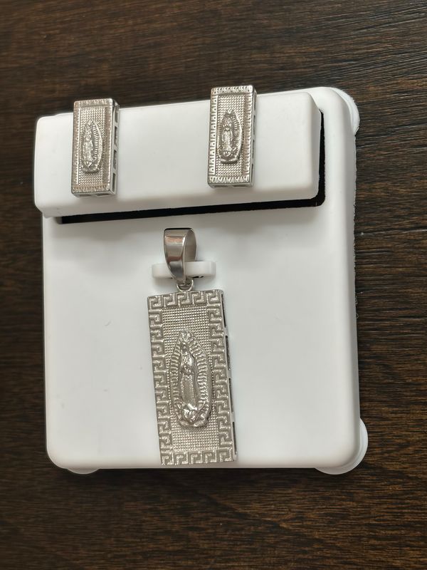 Set Virgen con grecas premium Plata 925 Koreana 