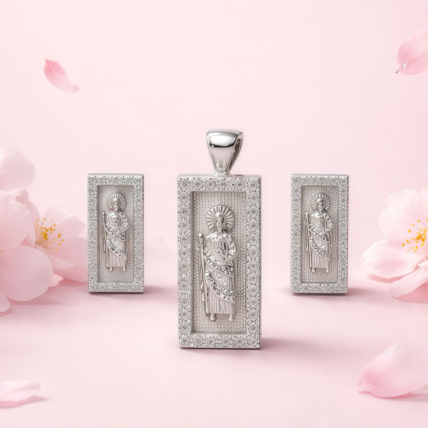 Set San Judas  premium Micropabe Plata 925 Koreana con rodio