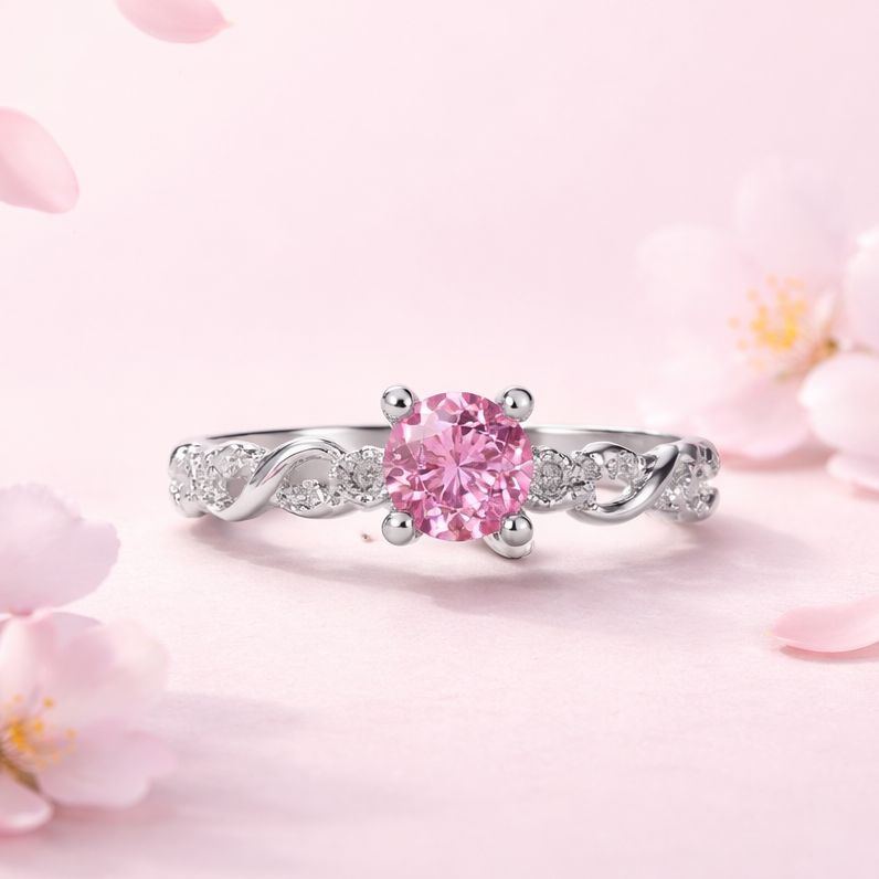 Anillo Solitario Infinito Rosa Plata 925 MX