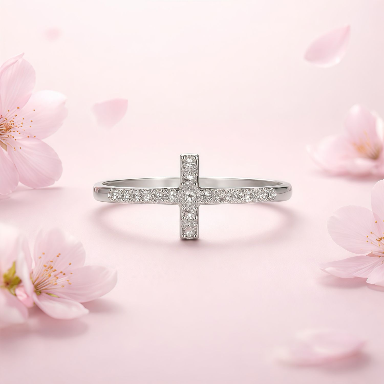 Anillo Cruz Artesanal Plata 925 MX