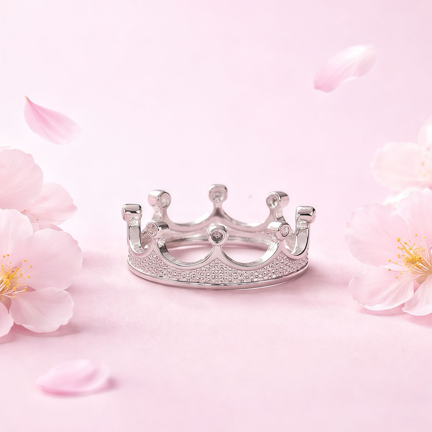 Anillo Corona Solida Artesanal plata 925 MXZ