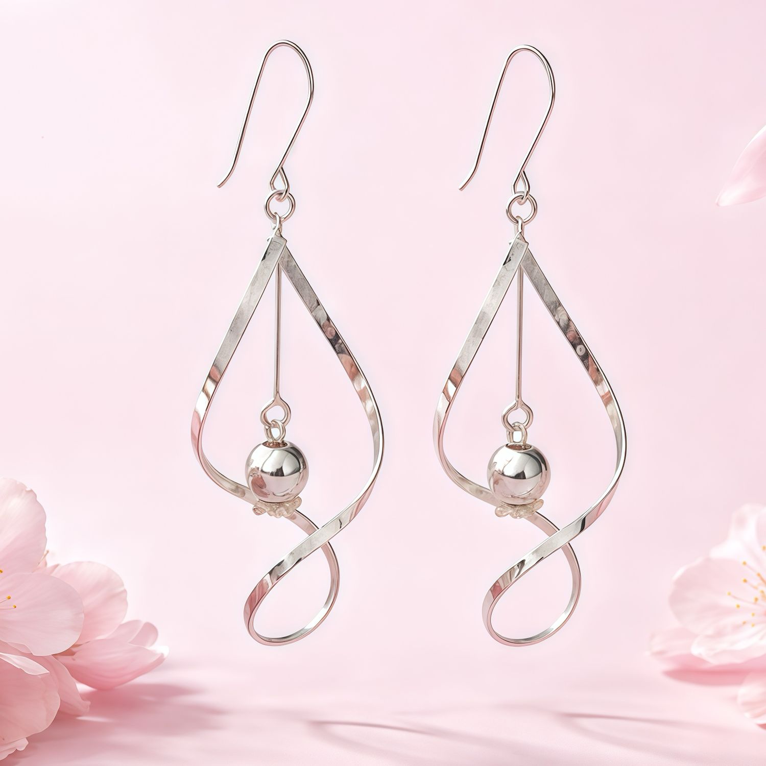 Arete Largo Movil  Plata 925 MX