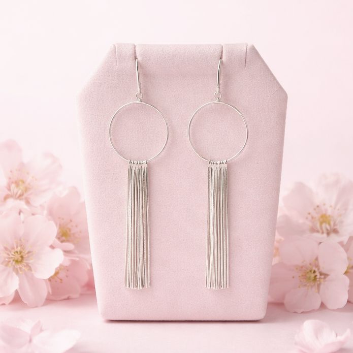 Arete Largo Movil  Plata 925 MX