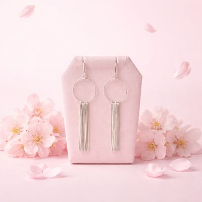 Arete Largo Movil  Plata 925 MX