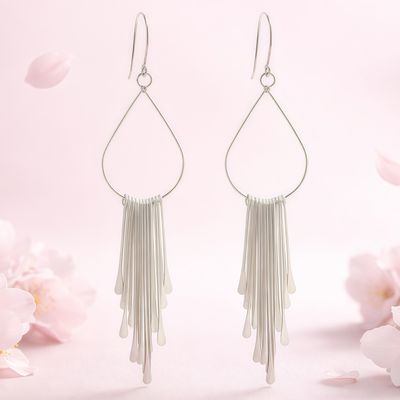 Arete Largo Movil  Plata 925 MX