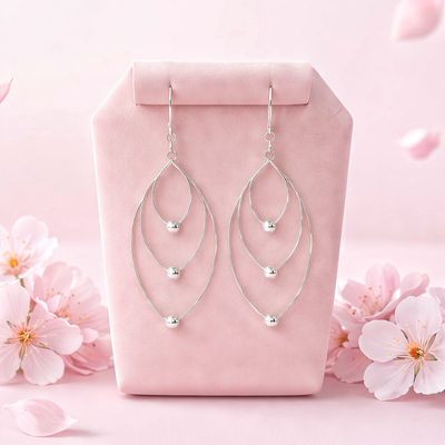 Arete Largo Movil  Plata 925 MX
