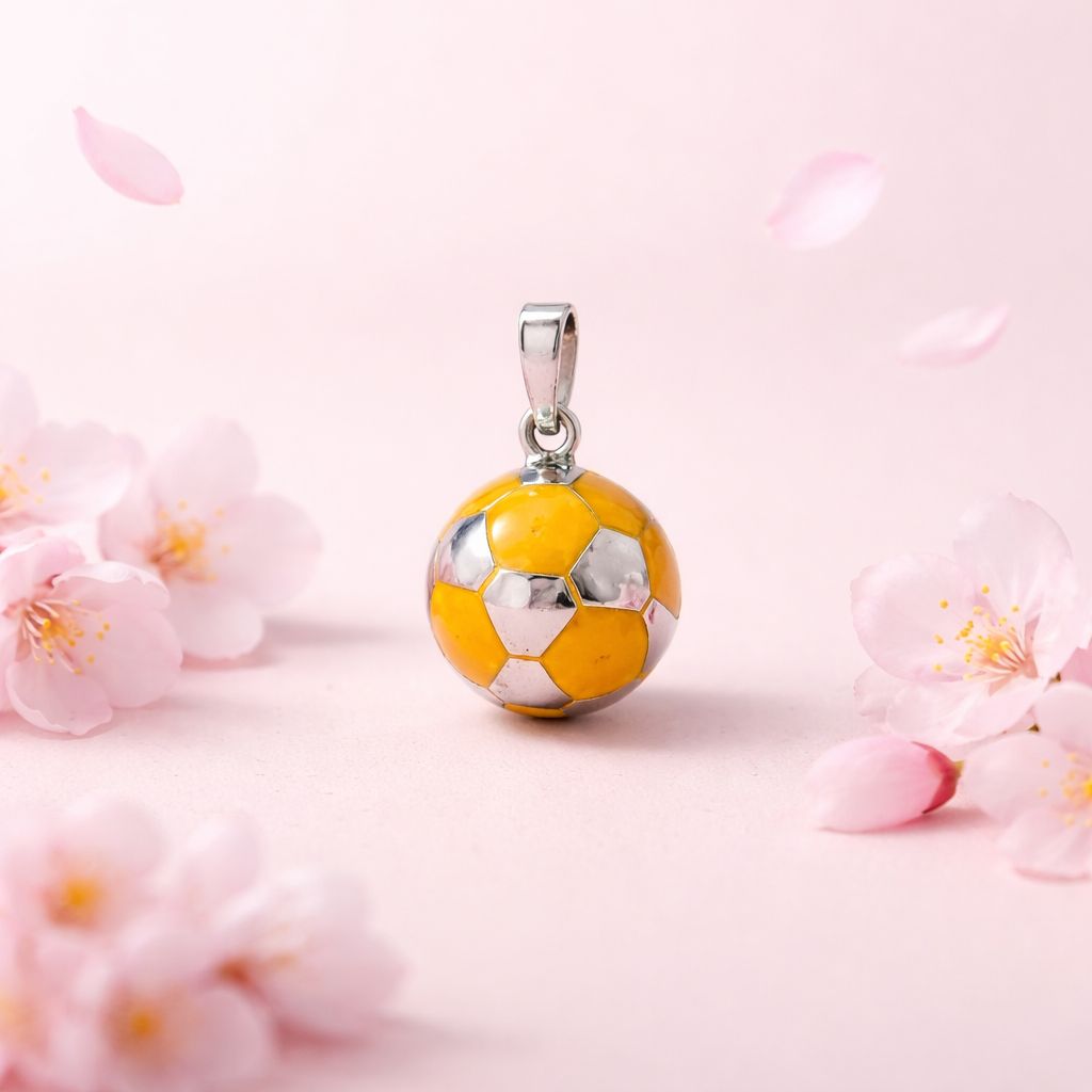 Balon de Soccer Amarillo mide 14mm Plata 925 MX