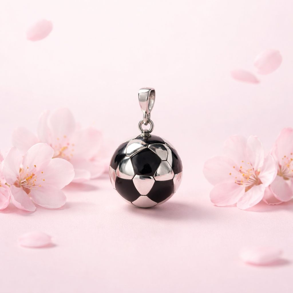 Balon de Soccer Negro mide 14mm Plata 925 MX