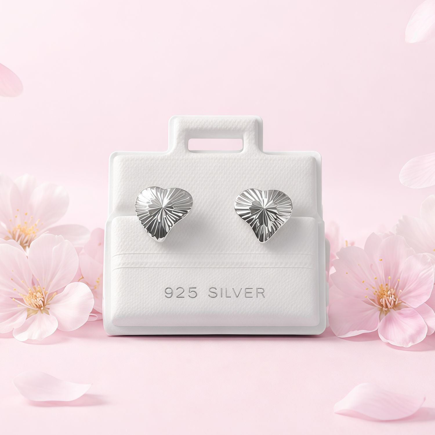 Broquel Corazon diamantado Plata 925 Broche de Bolita