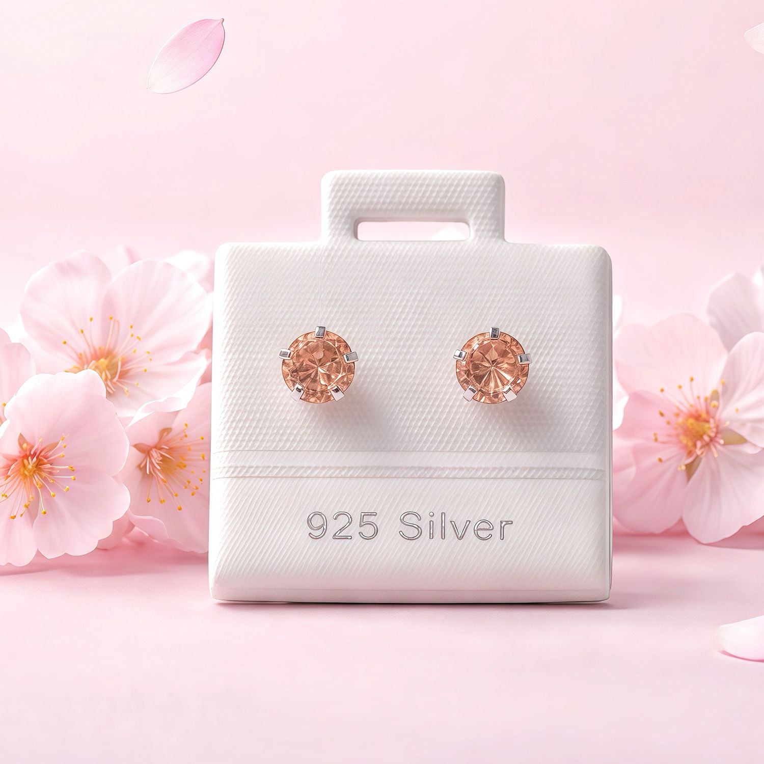 Broquel Cubico Redondo 5MM Ambar plata 925 MX Broche de Bolita