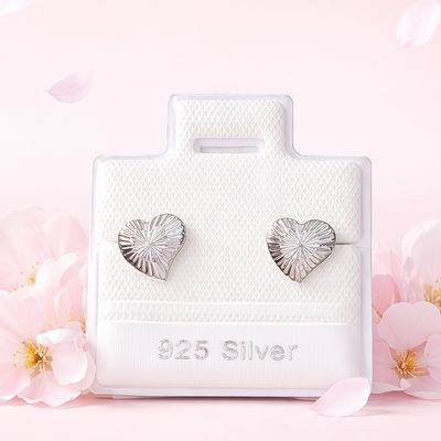 Broquel Corazon Chico Mide 7mm , Broche de bolita plata 925