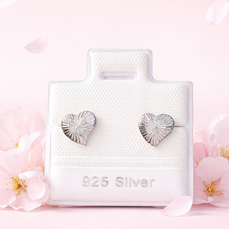 Broquel Corazon Chico Mide 7mm , Broche de bolita plata 925