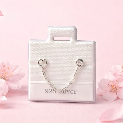 Broquel Cadenita Corazon SiluetaPlata 925
