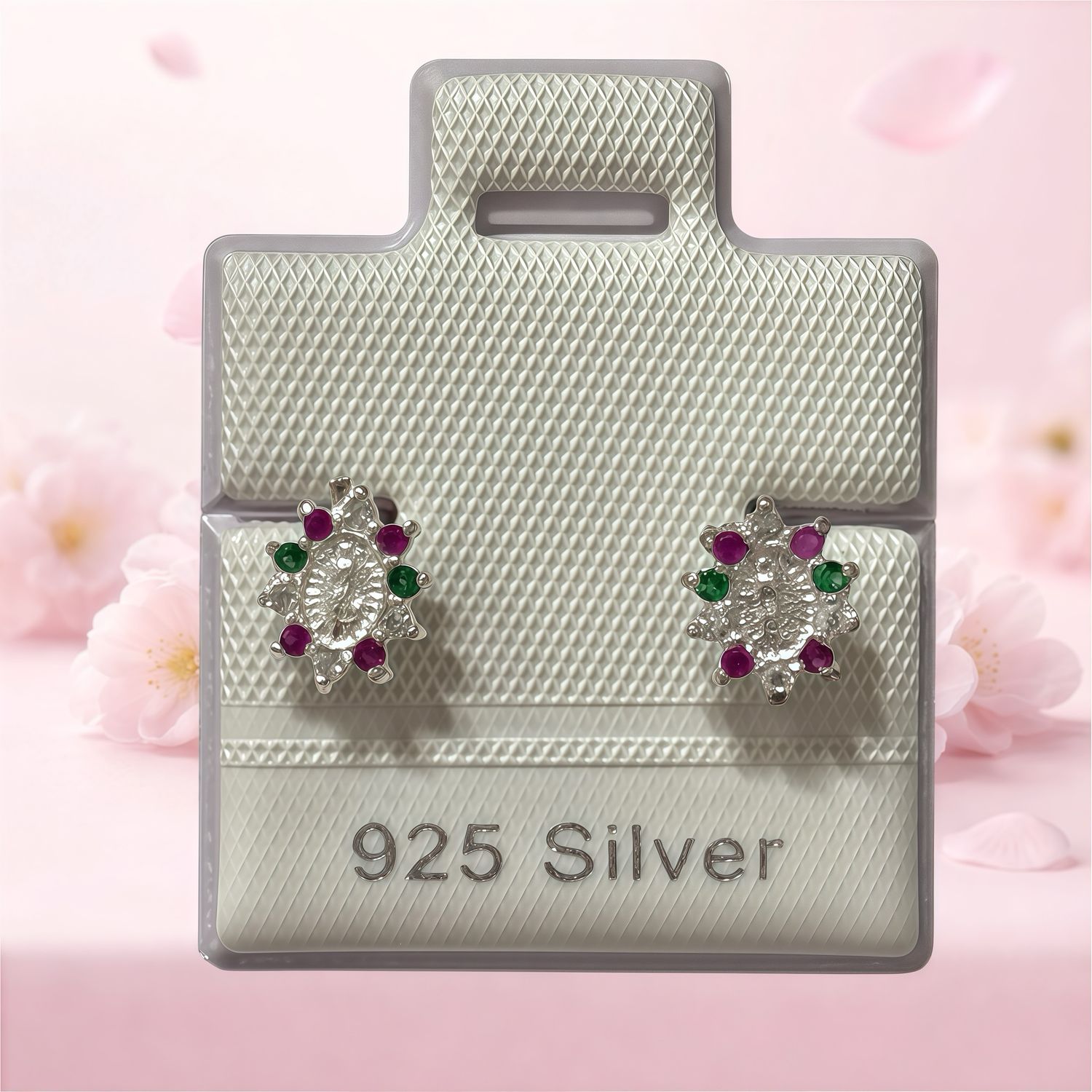 Broquel Premium Virgen de Guadalupe Rosetni Tricolor plata 925