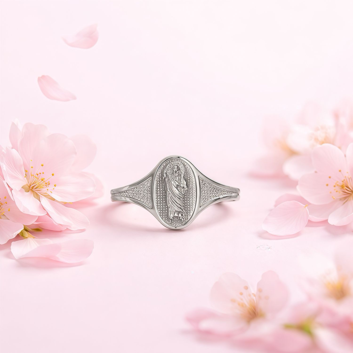 Anillo San Judas Plata Italiana 925 con Rodio