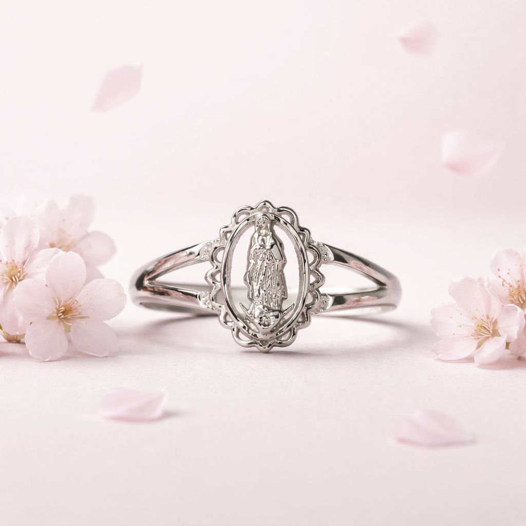 Anillo Virgen de Guadalupe  Plata Italiana 925 con Rodio