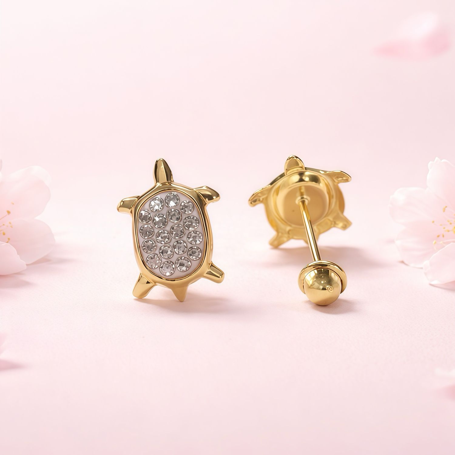 Broquel Pasta  Tortuga  10mm Oro 10K