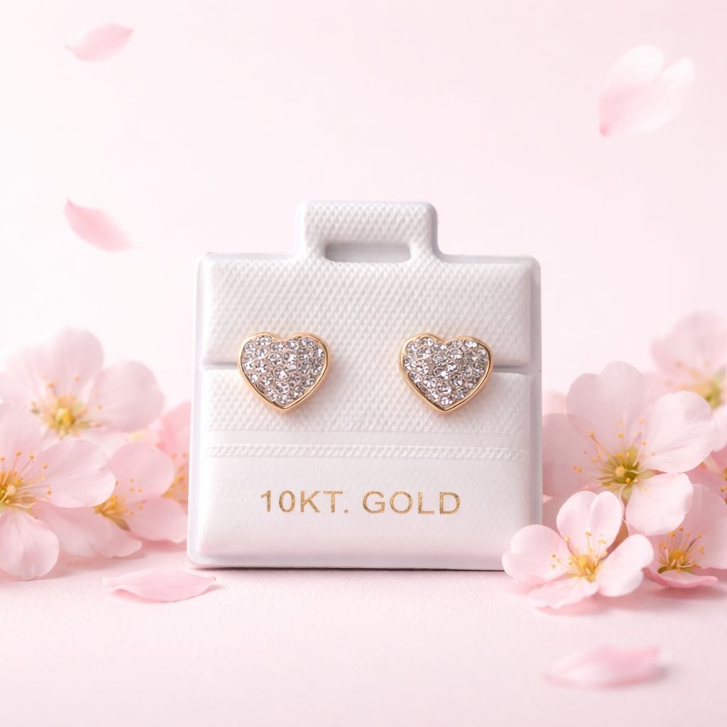 Broquel Pasta Corazon Blanco 7mm Oro10K