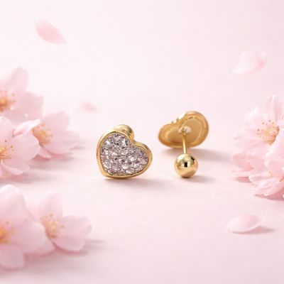 Broquel Pasta Corazon Blanco 7mm Oro10K