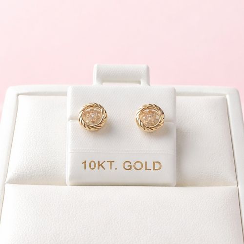 Broquel Bisel Rehilete  Blanco 7mm Oro10K