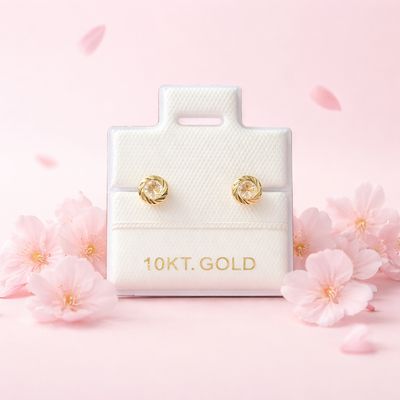 Broquel Bisel Rehilete 3MM BlancoOro 10K