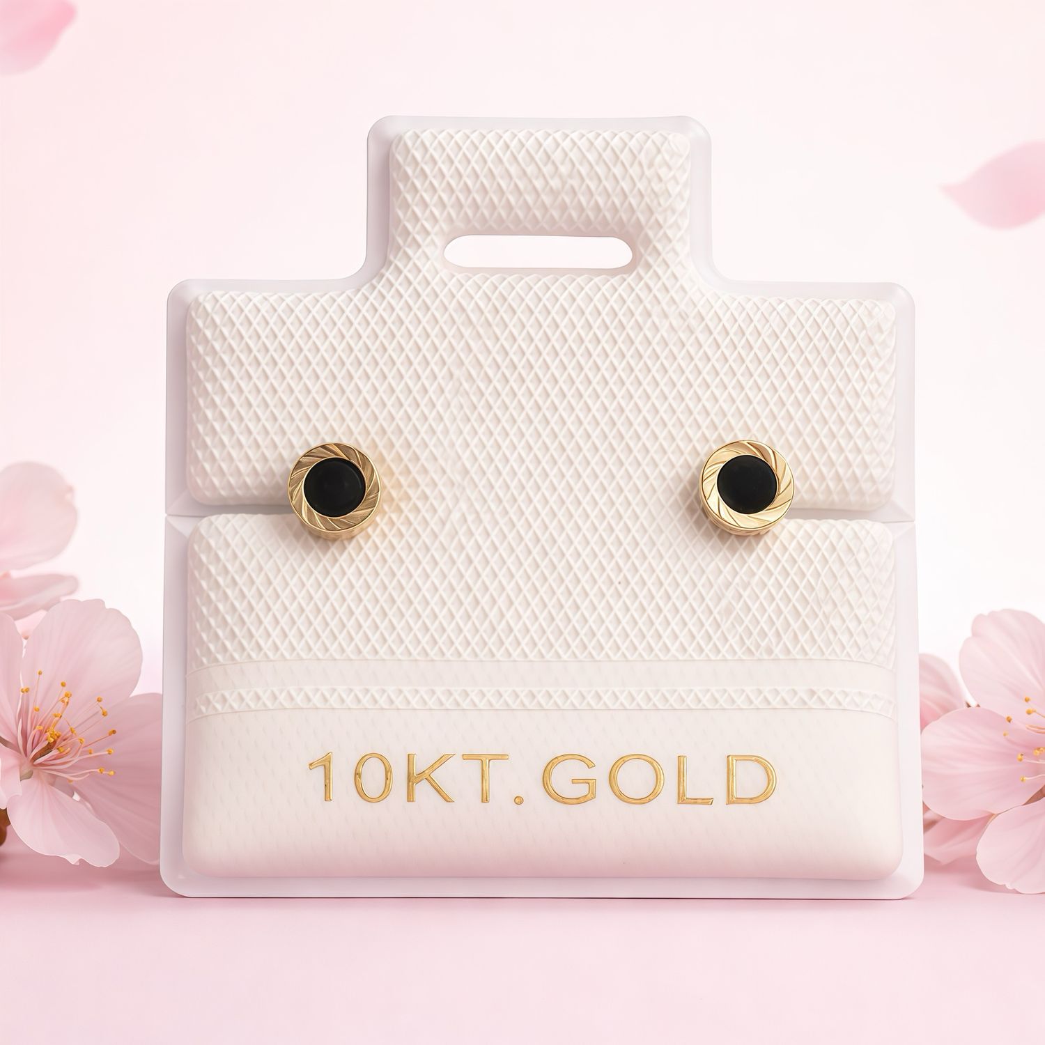 Broquel Bisel Rehilete 3MM Negro Oro 10K