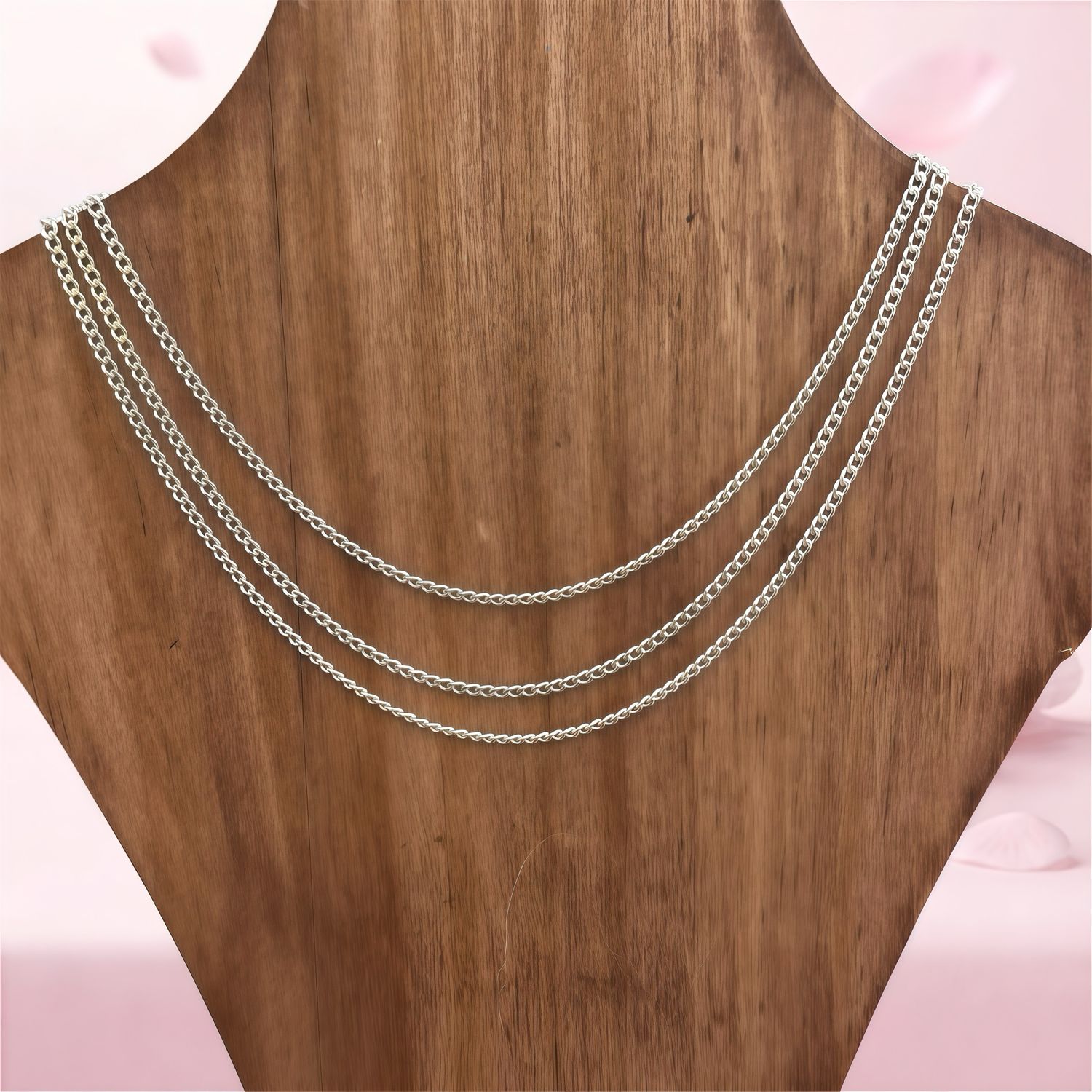 Cadena Cubana 2mm de ancho, 24'' de largo, Plata Mexicana 925