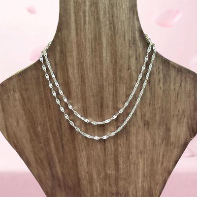 Cadena Valentino Diamantada 2.5mm 18" de largo Plata 925 Mexicana