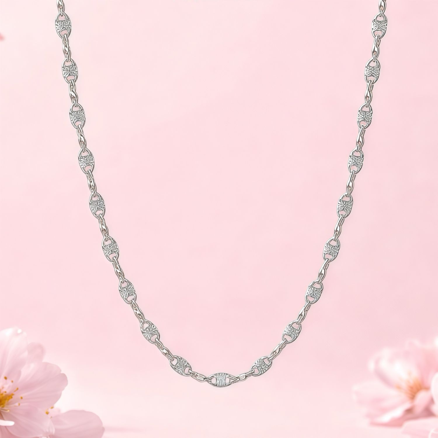 Cadena Valentino Diamantada Confeti 2.5mm 18" de largo Plata 925 Mexicana