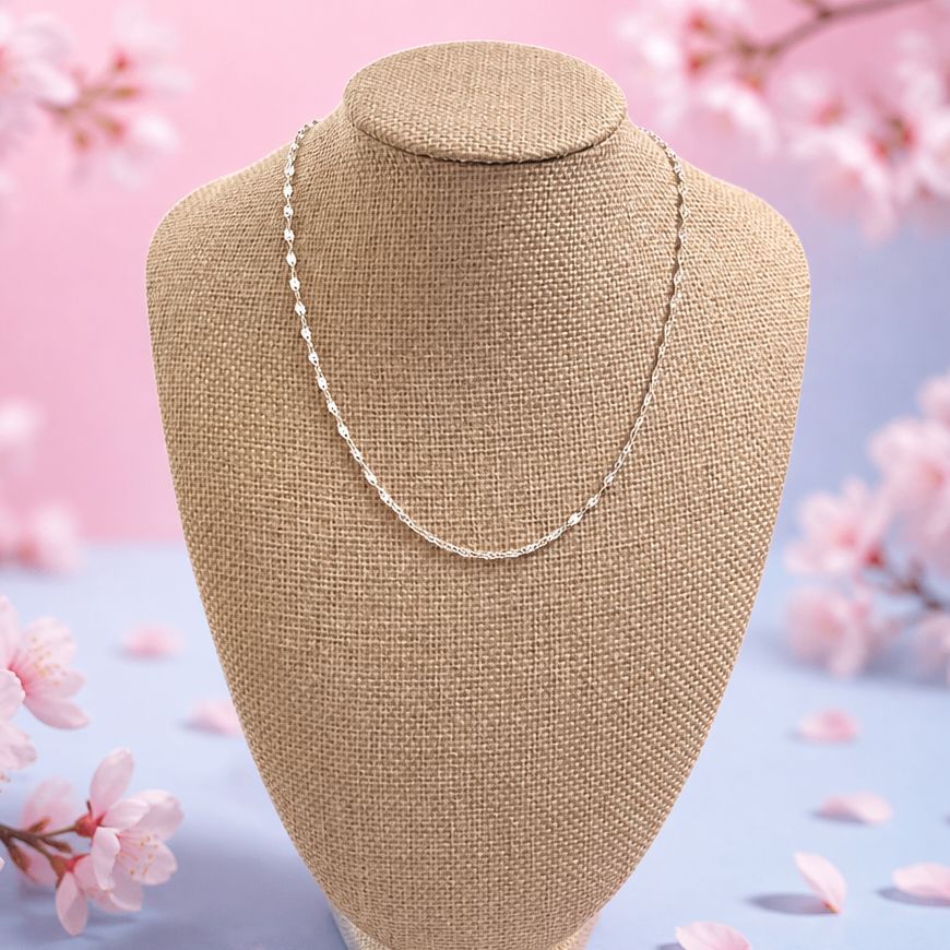 Cadena Valentino Diamantada Confeti  2.5mm 20" de largo Plata 925 Mexicana