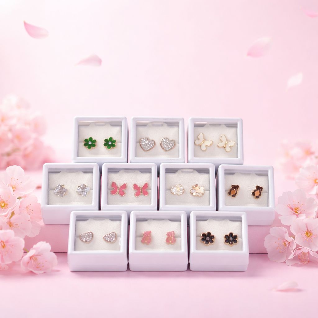 10 Pares de Broquel en Oro de 10K.