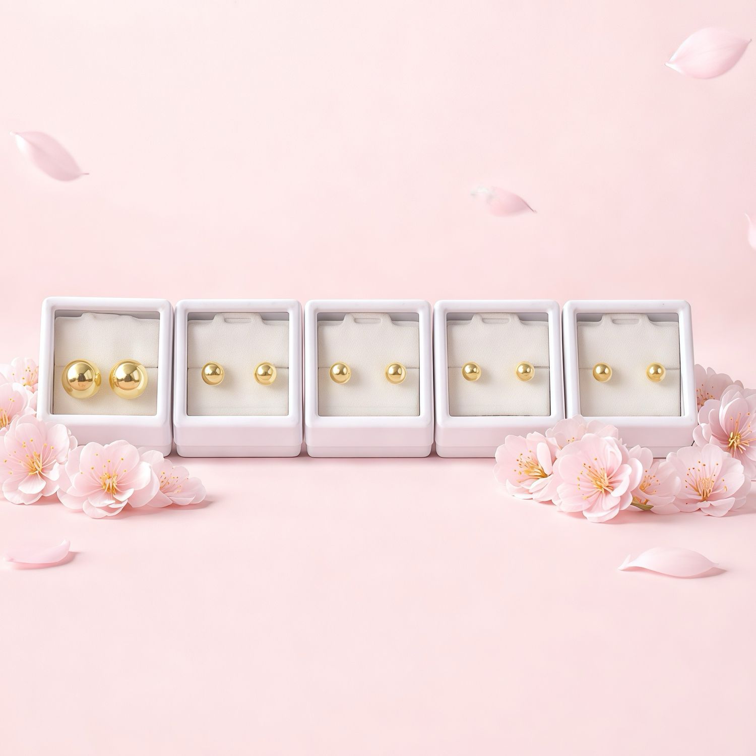 5 Pares Dormilonas Oro 14K 