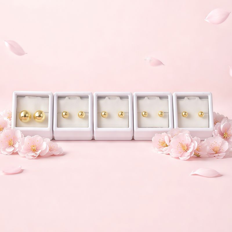 5 Pares Dormilonas Oro 14K 