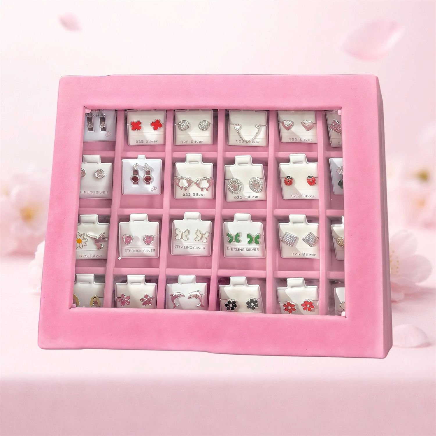 Estuche Broquel premium 24 pares Plata 925 