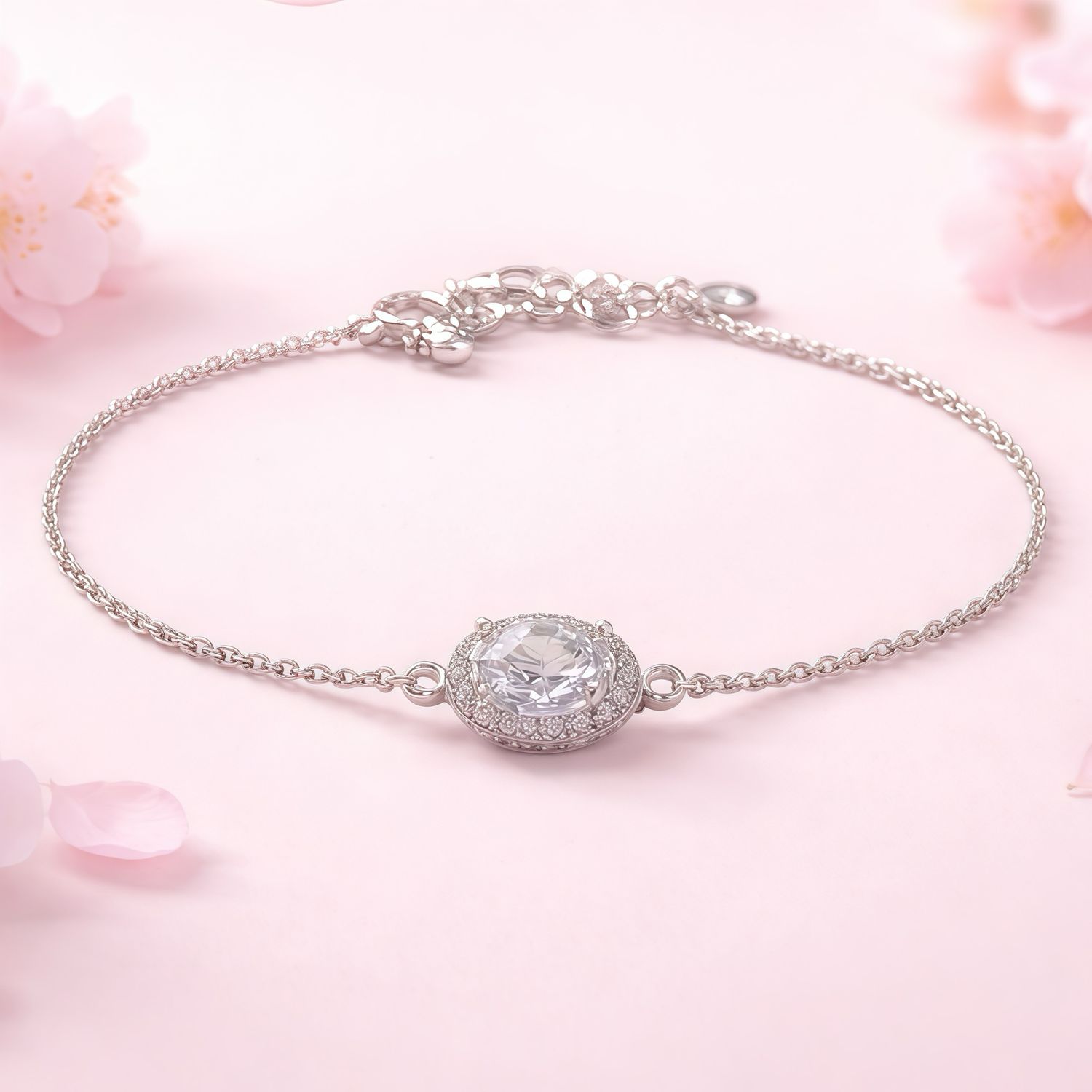 Pulsera Estilo princesa Blanca Plata 925 Mx 