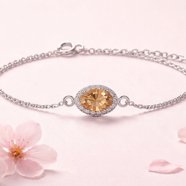 Pulsera Estilo princesa Ámbar Plata 925 Mx