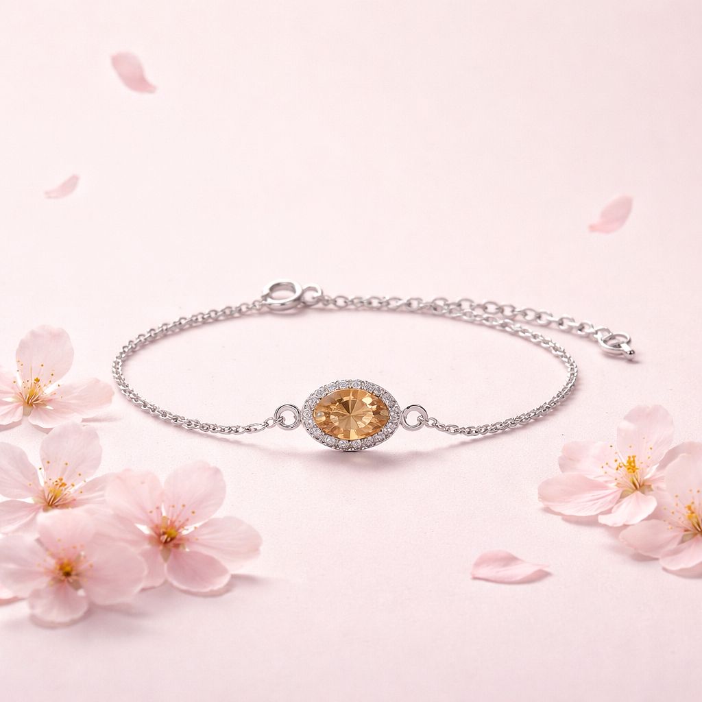 Pulsera Estilo princesa Ámbar Plata 925 Mx 