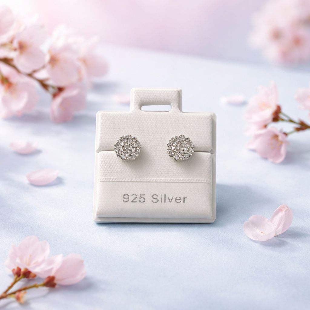 Broquel roseta Premium Blanca  Plata 925 MX