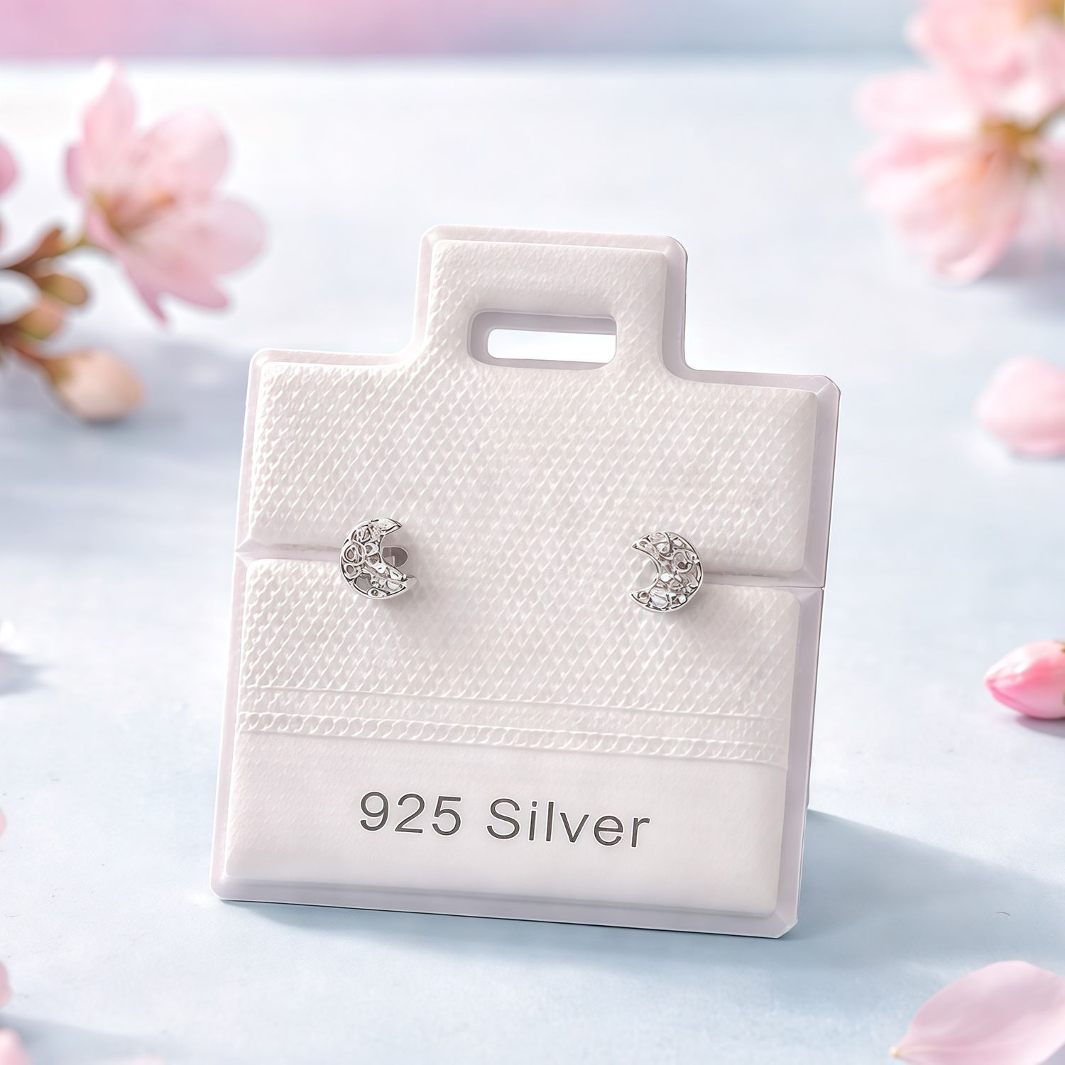 Broquel Premium mini Luna con CZ Plata 925 MX