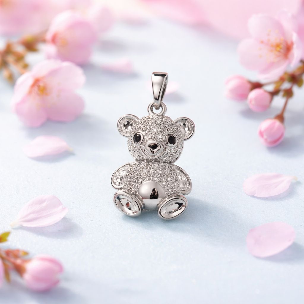 Dije Osito Premium Micropabe Plata 925 con Rodio