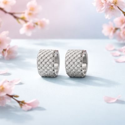 Huggie Premium Micropabe Italiana Plata 925 miden 10MM