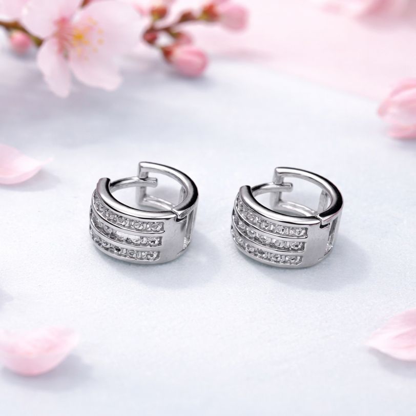 Huggie Premium Micropabe Italiana Plata 925 miden 9MM