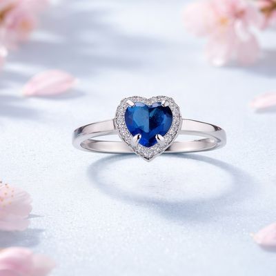 Anillo Corazon Tipo PND Navy Plata 925 MX