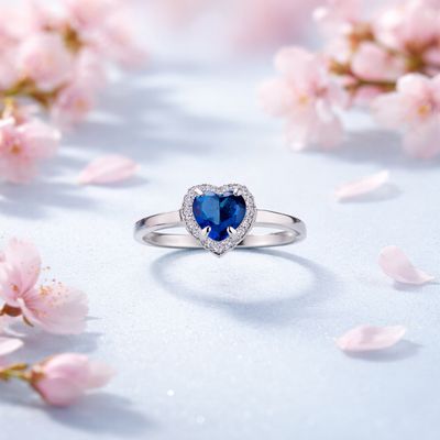 Anillo Corazon Tipo PND Navy Plata 925 MX