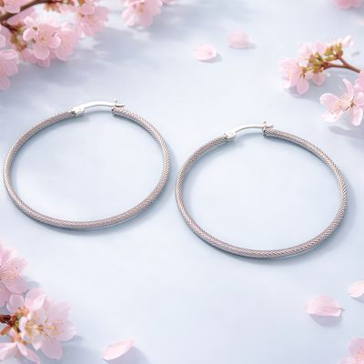 Arracada Fancy Arenada mide 5 CM de Diámetro Plata 925 MX Arracada Fancy Arenada mide 5 CM de Diámetro Plata 925 MX
