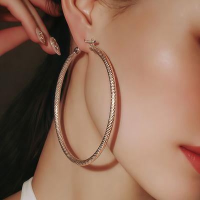 Arracada Fancy Arenada mide 5 CM de Diámetro Plata 925 MX